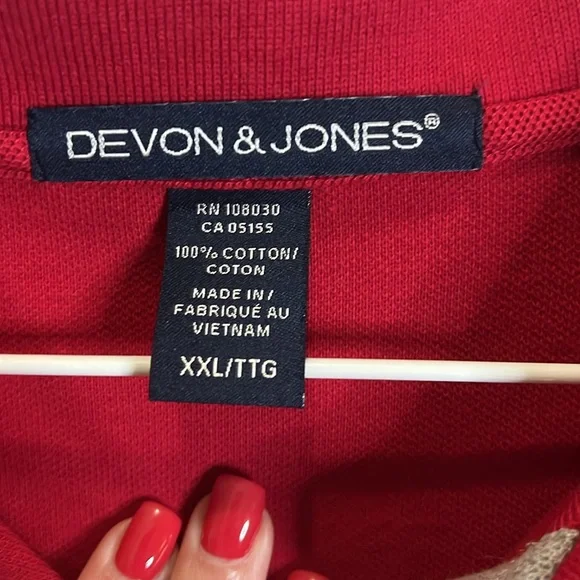 Devon & James Red and gray polo size XXL NWT - Picture 3 of 4